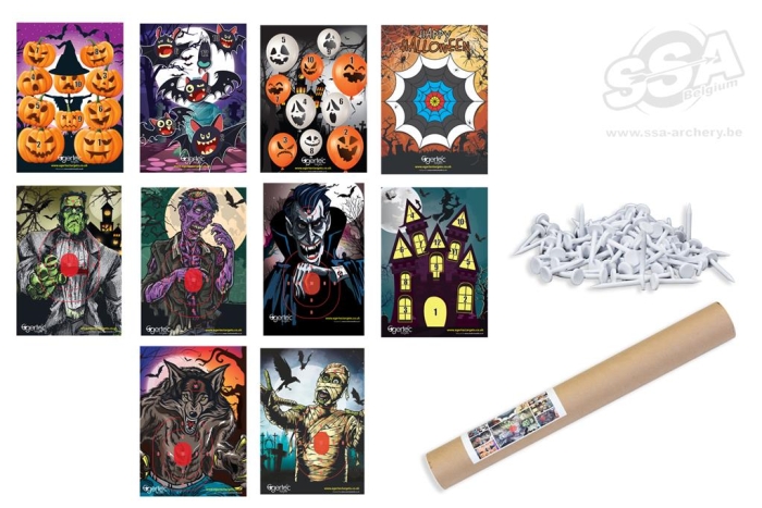 10 Auflagen Halloween inkl. 50 Scheibennägel - Egertec